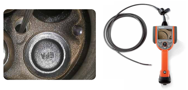 检测发动机气门使用韦林工业内窥镜效果更直观