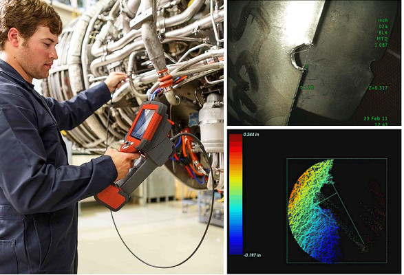 使用韦林工业内窥镜查找并测量缺陷