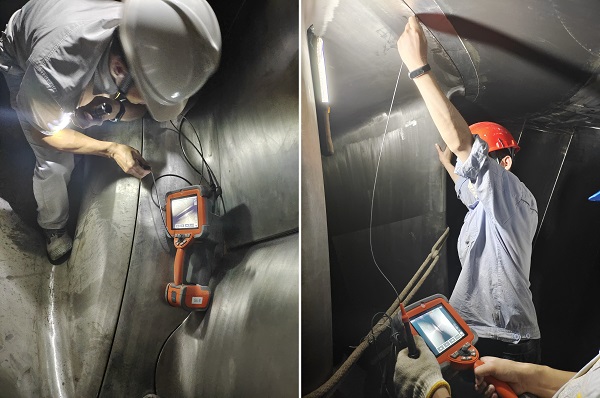 使用韦林工业内窥镜检查水轮机叶片的应用案例